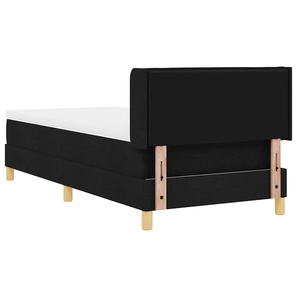 Box spring seng med madras med hovedgærde Sort 200 x 80 cm Stof