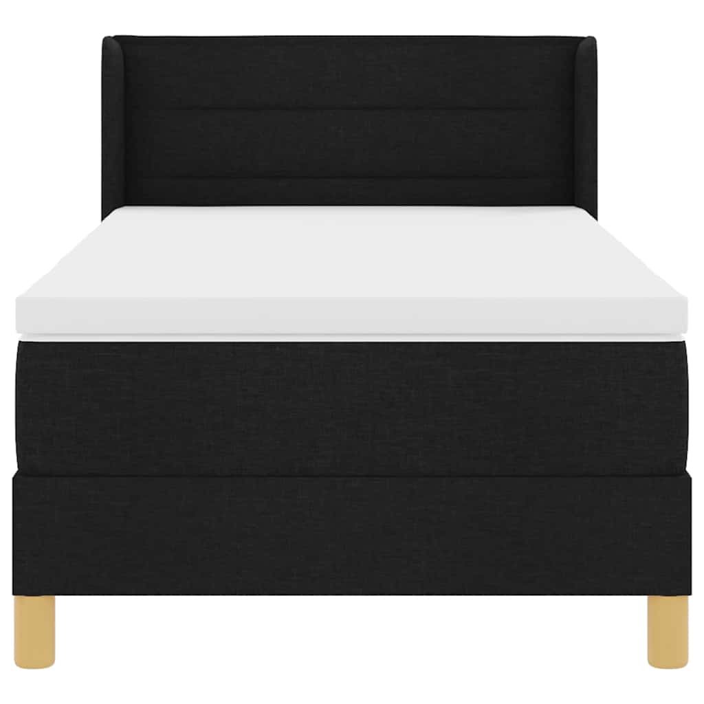 Box spring seng med madras med hovedgærde Sort 200 x 80 cm Stof