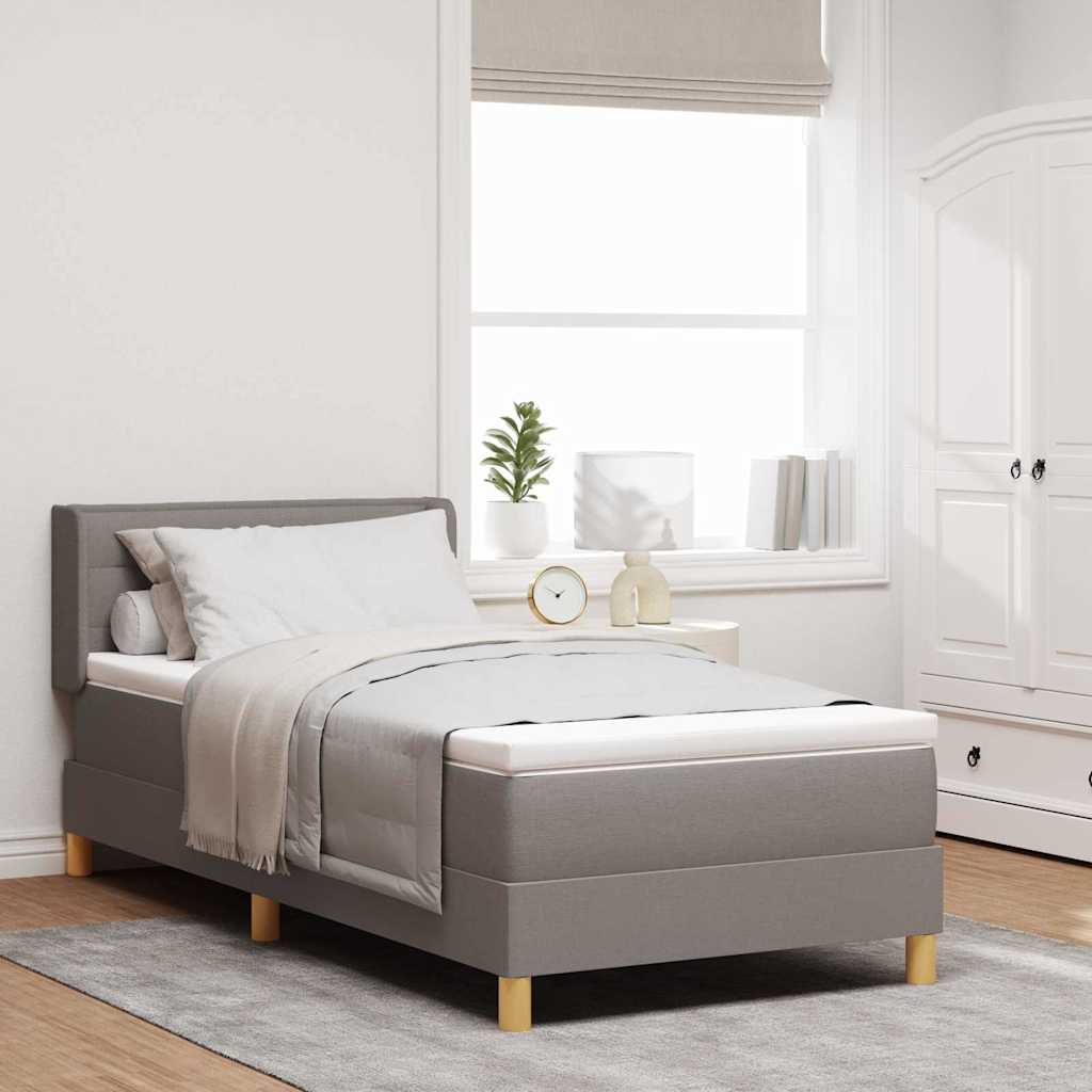 Box spring seng med pude Gråbrun 200 x 80 cm Stof
