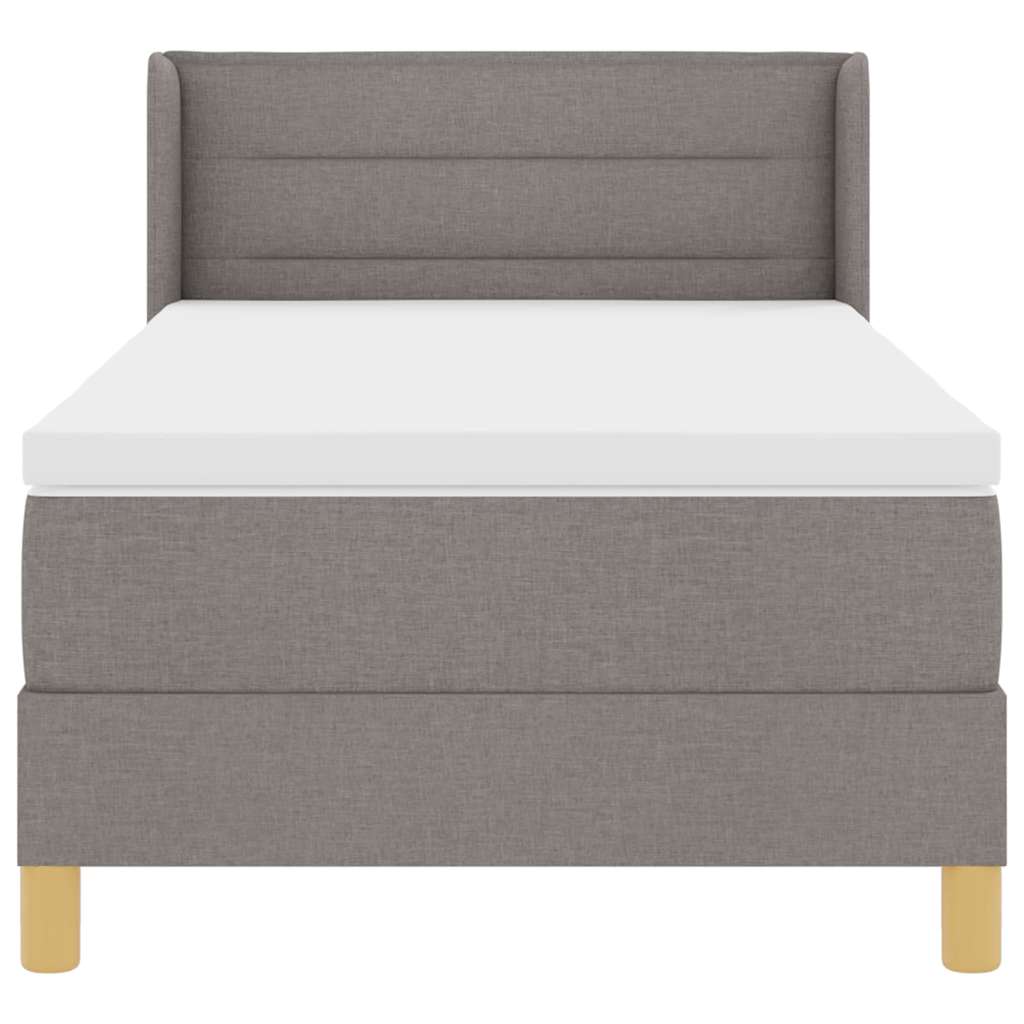 Box spring seng med pude Gråbrun 200 x 80 cm Stof