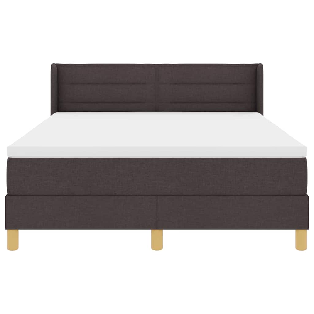 Box spring seng med madras Mørk Brun 190 x 140 cm Stof