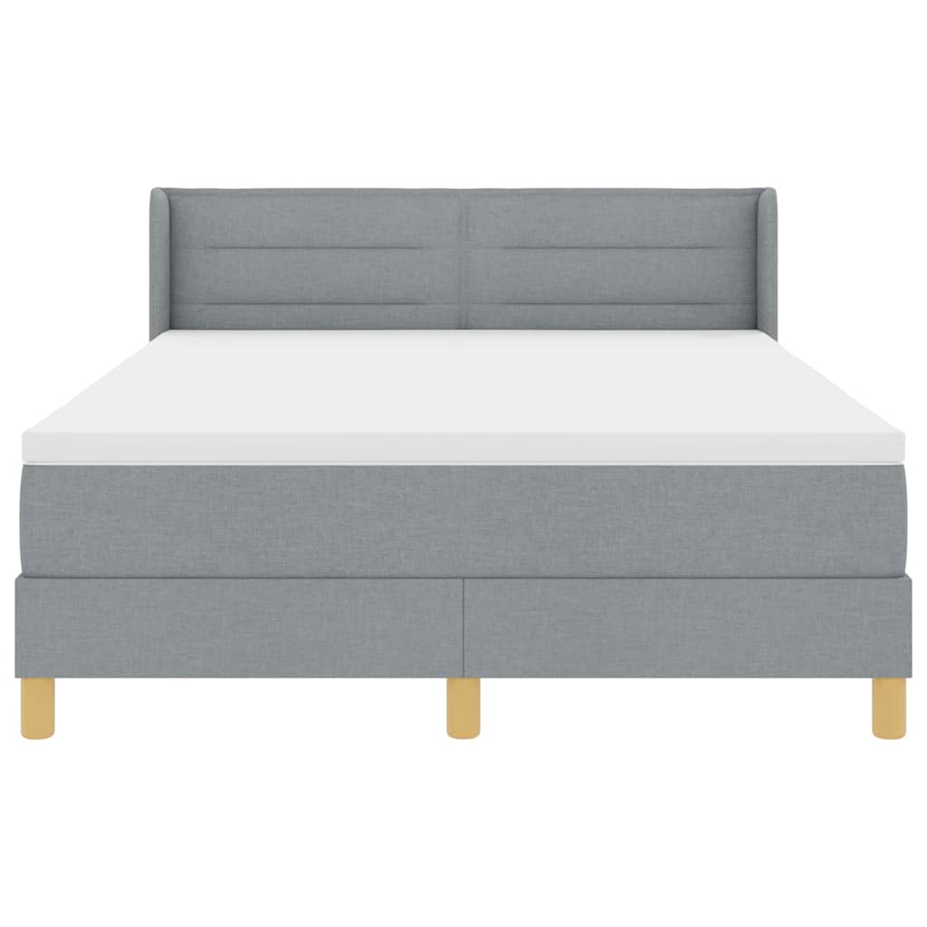 Box spring seng med madras Lysegrå 200 x 160 cm Stof