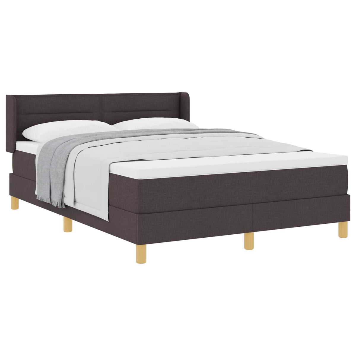 Box spring seng med madras Mørk Brun 200 x 160 cm Stof