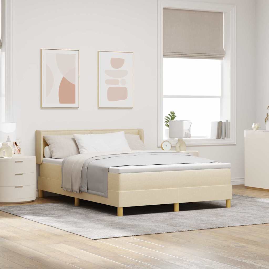 Box spring seng med madras Creme 200 x 160 cm Stof