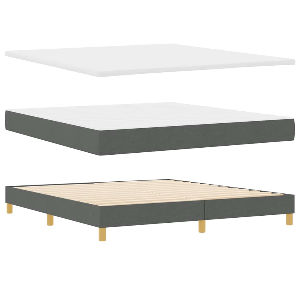 Box spring seng med madras Mørkegrå 200 x 180 cm Stof
