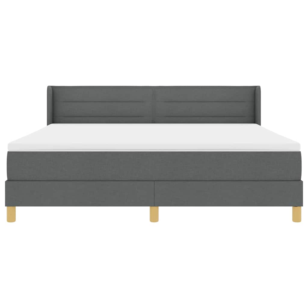 Box spring seng med madras Mørkegrå 200 x 180 cm Stof