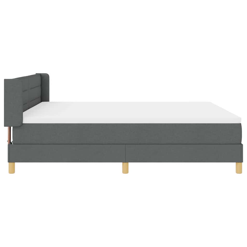 Box spring seng med madras Mørkegrå 200 x 180 cm Stof