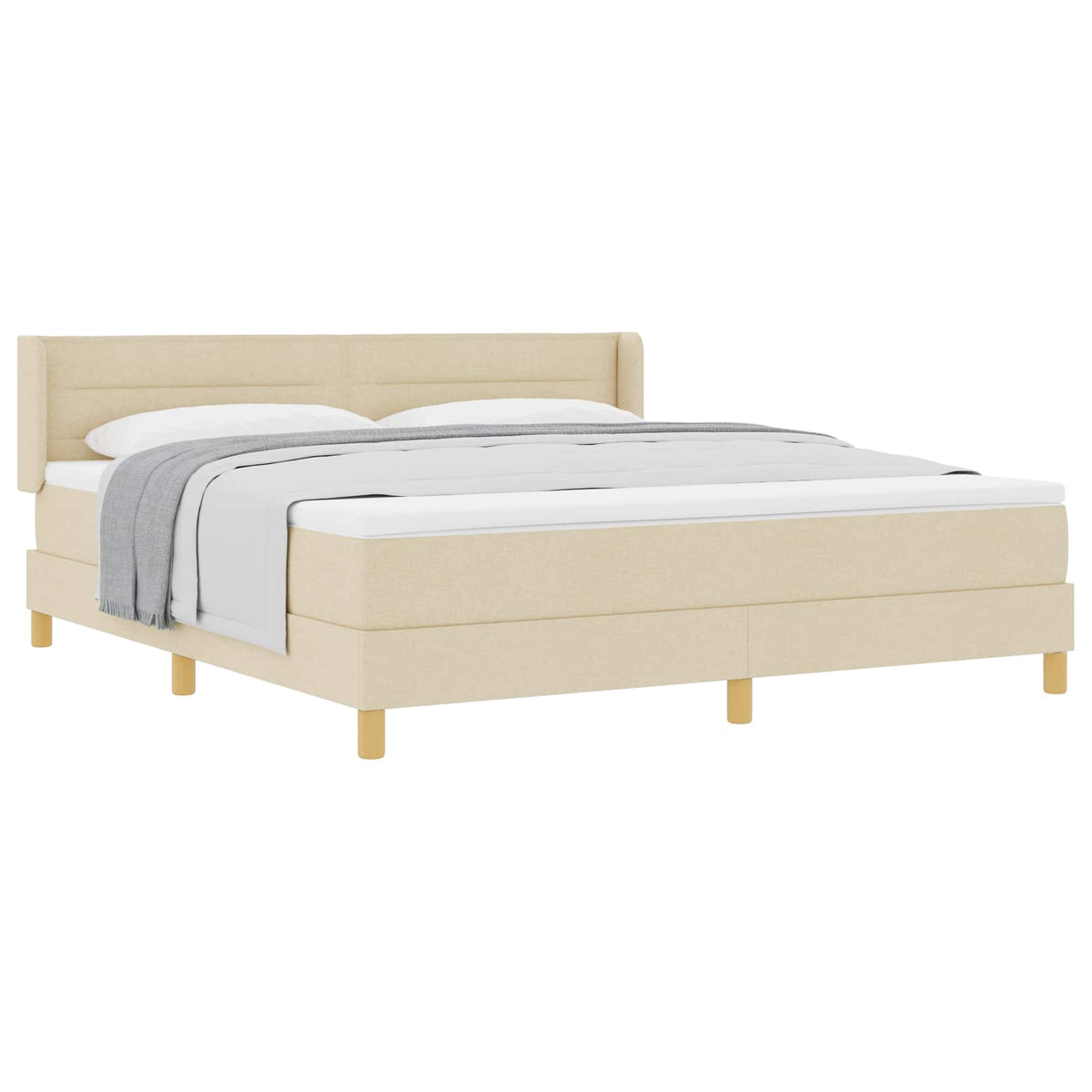 Box spring seng med madras Creme 200 x 180 cm Stof