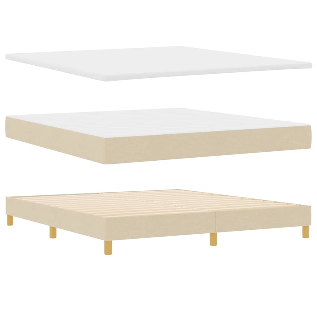 Box spring seng med madras Creme 200 x 180 cm Stof