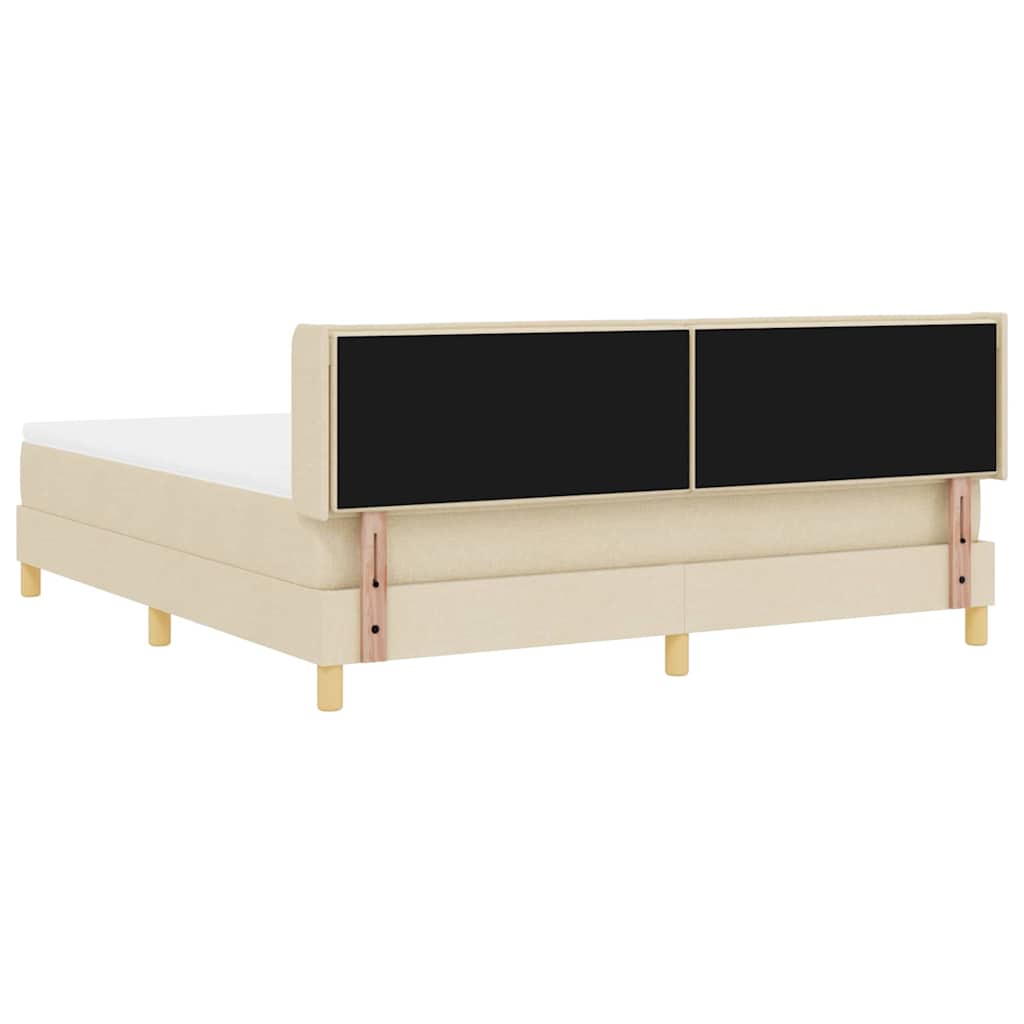 Box spring seng med madras Creme 200 x 180 cm Stof