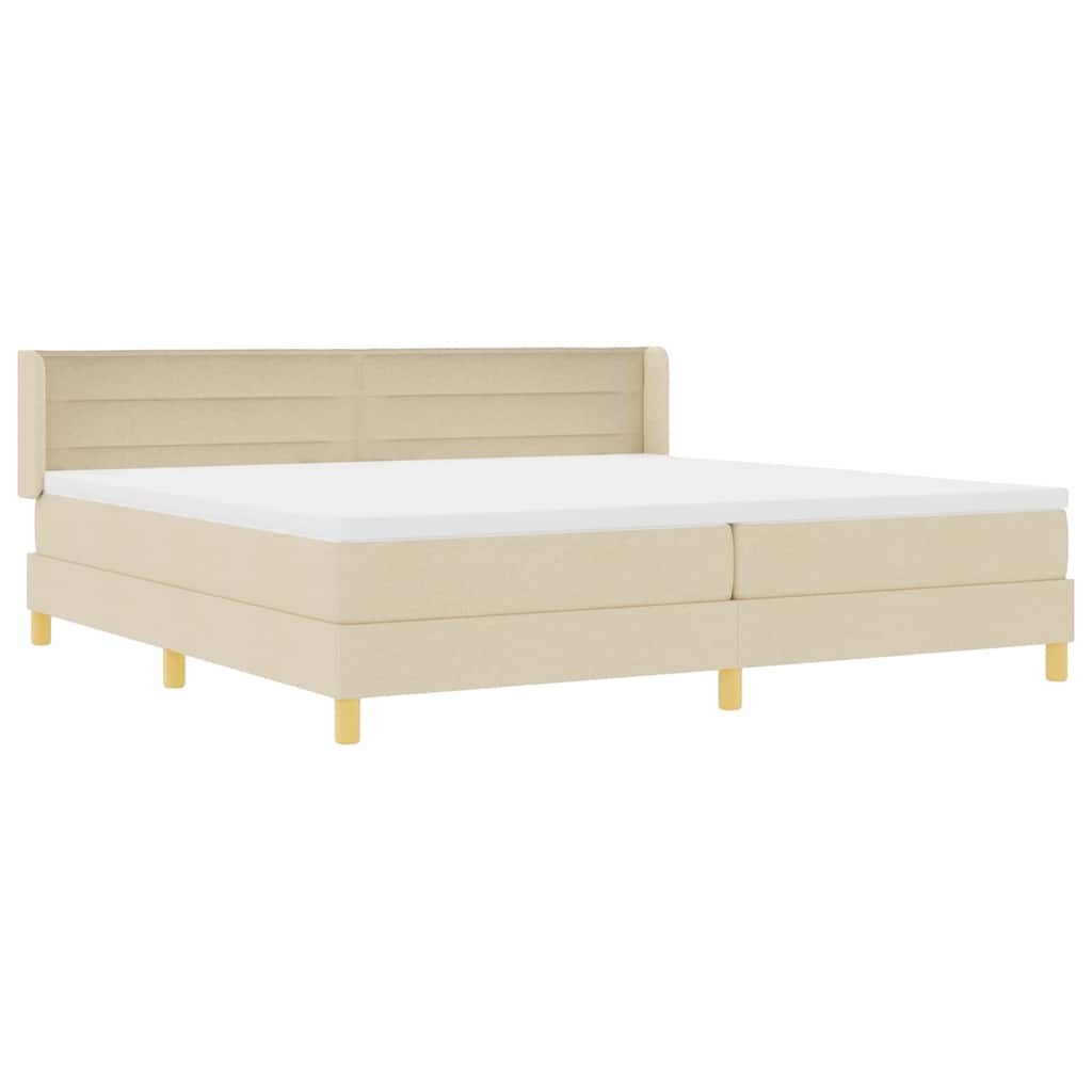 Box spring seng med madras Creme 200 x 200 cm Stof