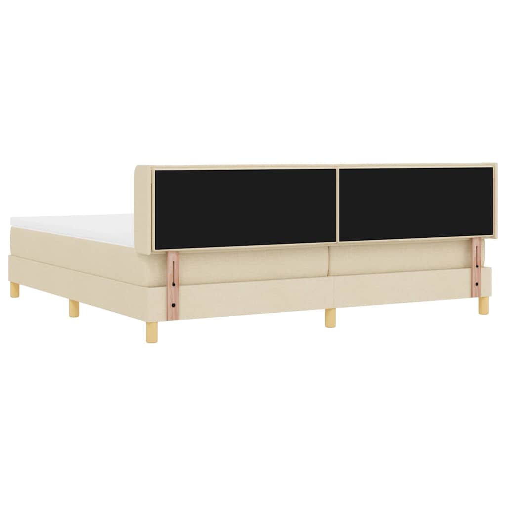 Box spring seng med madras Creme 200 x 200 cm Stof