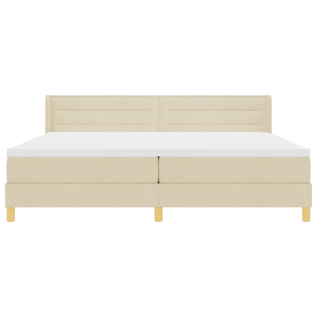 Box spring seng med madras Creme 200 x 200 cm Stof