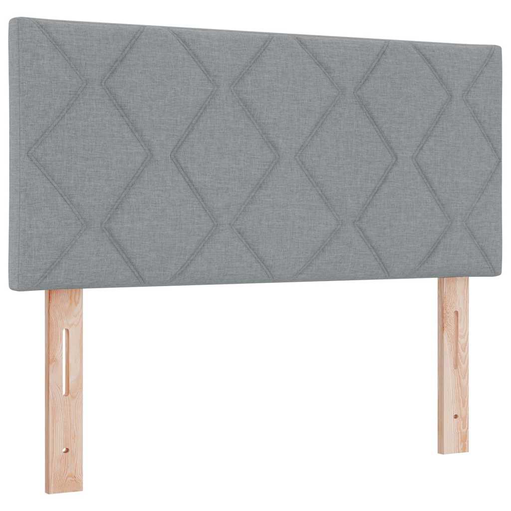 Box spring seng med hovedgærde Lysegrå 200 x 80 cm Stof