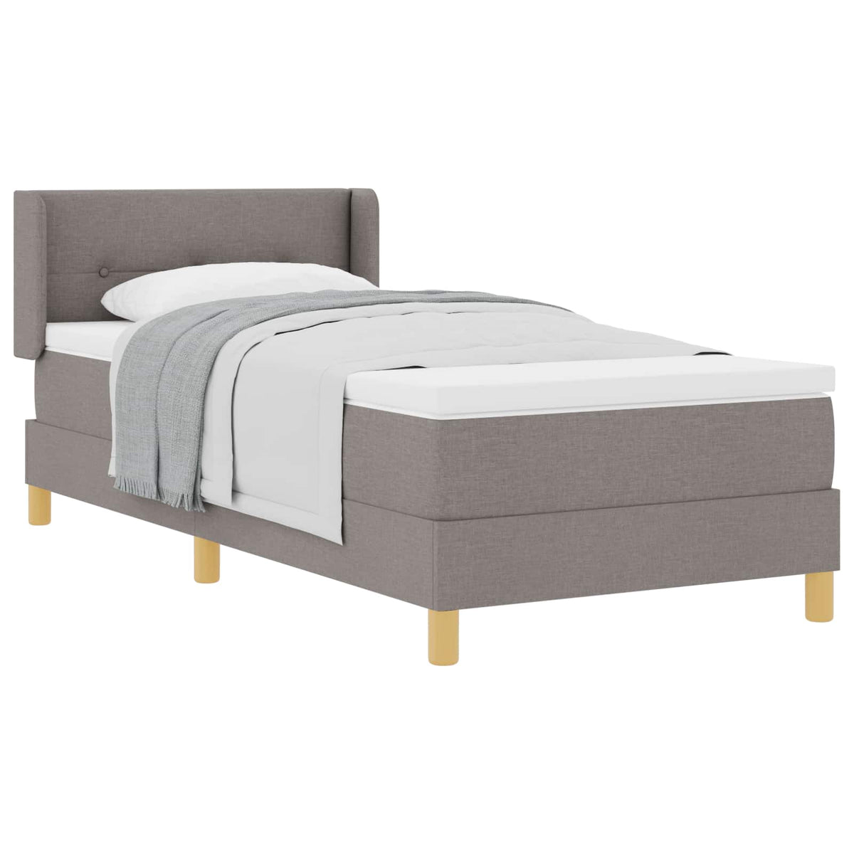 Box spring seng med hovedgærde Gråbrun 200 x 80 cm Stof