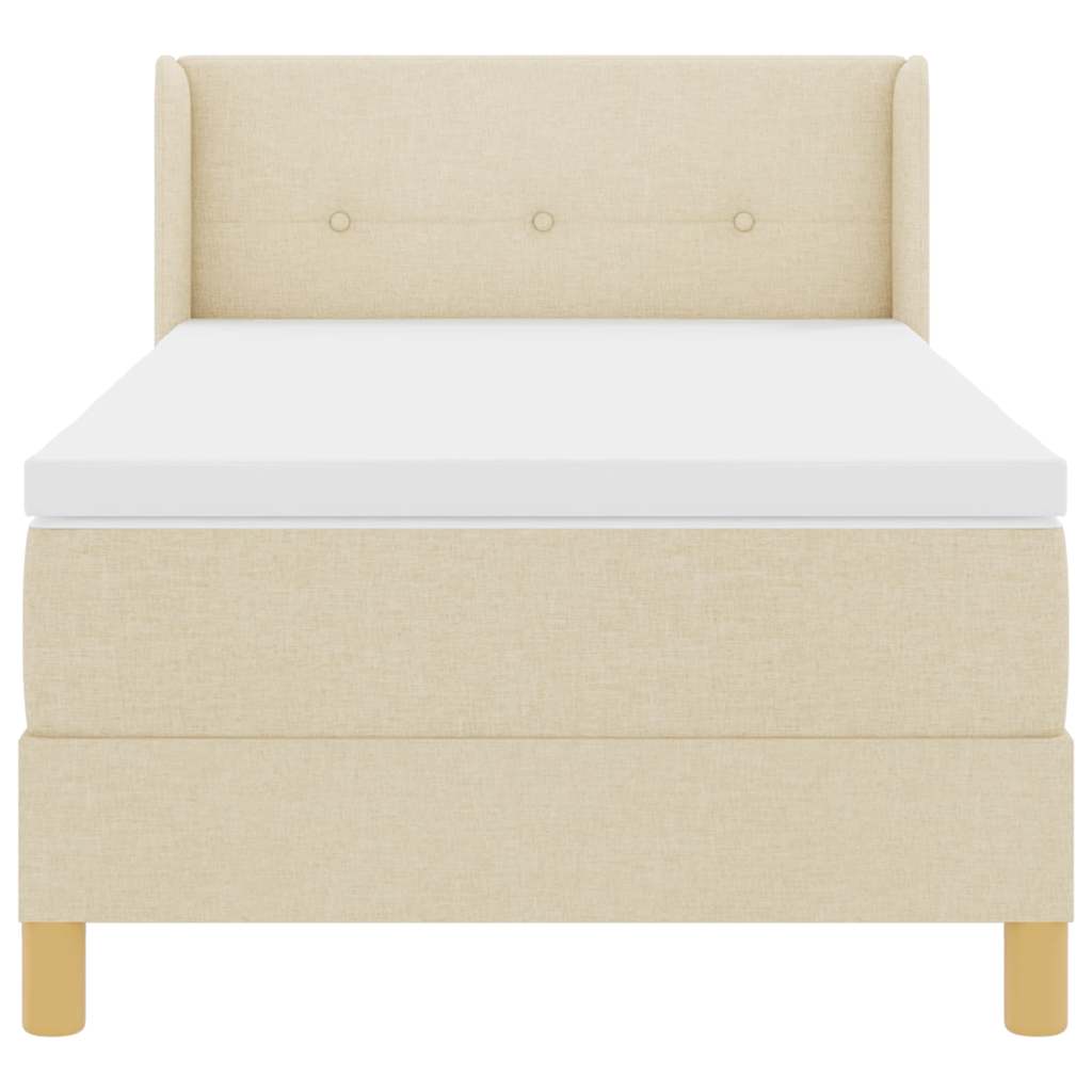 Box spring seng med hovedgærde Creme 200 x 80 cm Stof