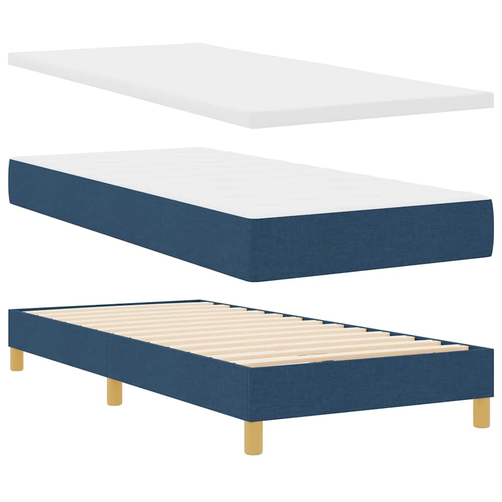 Box spring seng med hovedgærde Blå 200 x 80 cm Stof