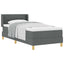 Box spring seng med hovedgærde Mørkegrå 190 x 90 cm Stof
