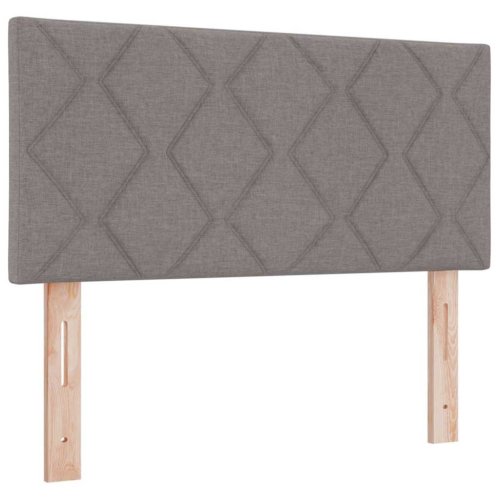 Box spring seng med hovedgærde Gråbrun 200 x 90 cm Stof
