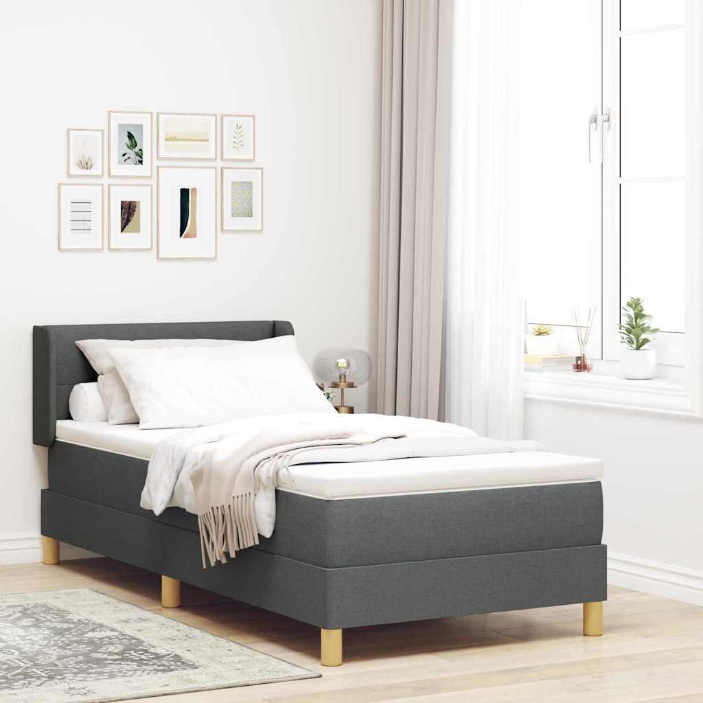 vidaXL Box spring seng med hovedgærde Mørkegrå 200 x 100 cm Stof