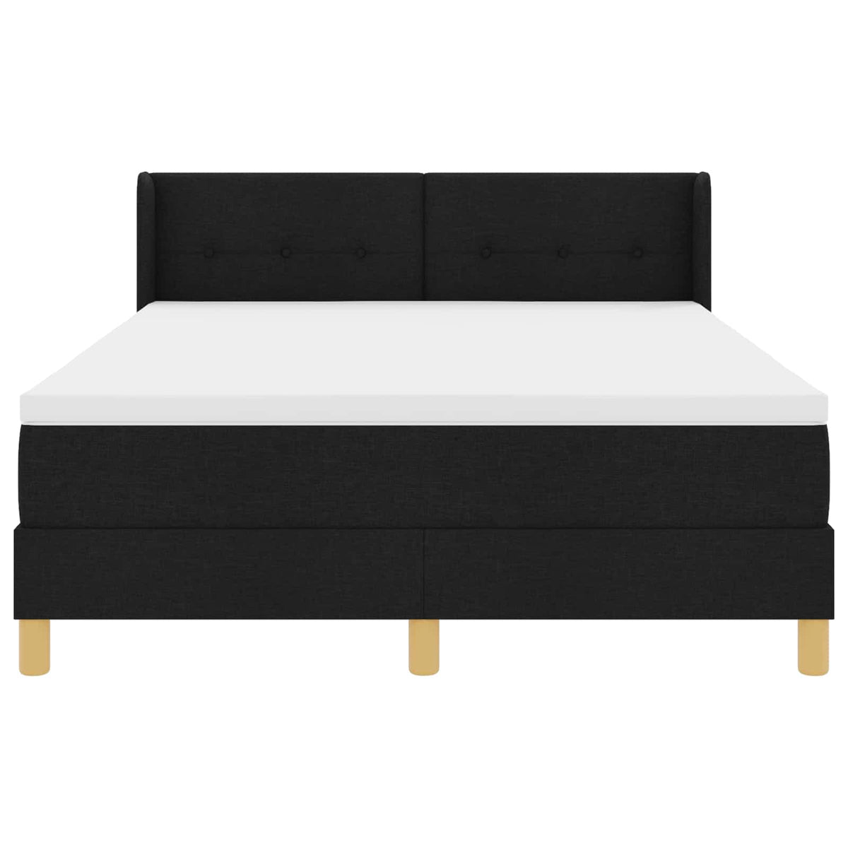 Box spring seng med hovedgærde Sort 190 x 140 cm Stof