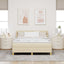Box spring seng med hovedgærde Creme 190 x 140 cm Stof