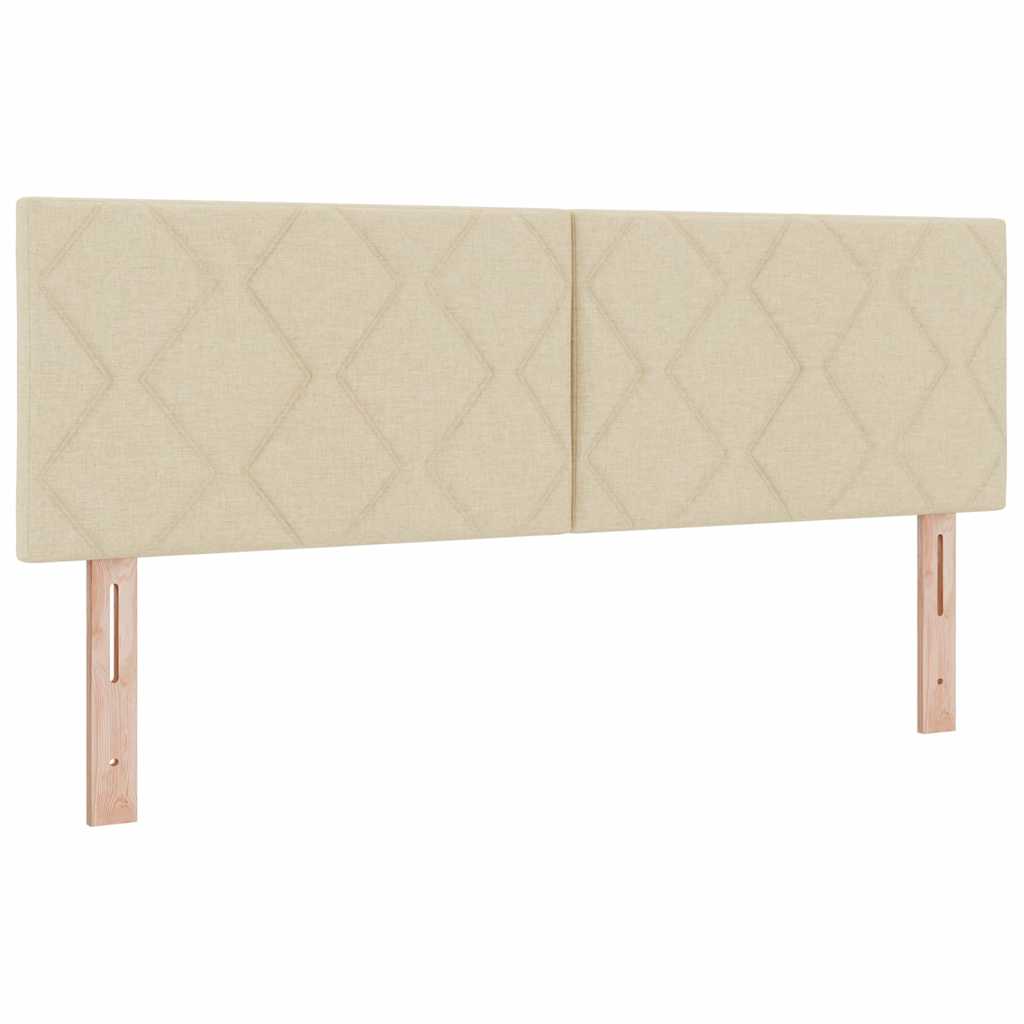 Box spring seng med hovedgærde Creme 190 x 140 cm Stof