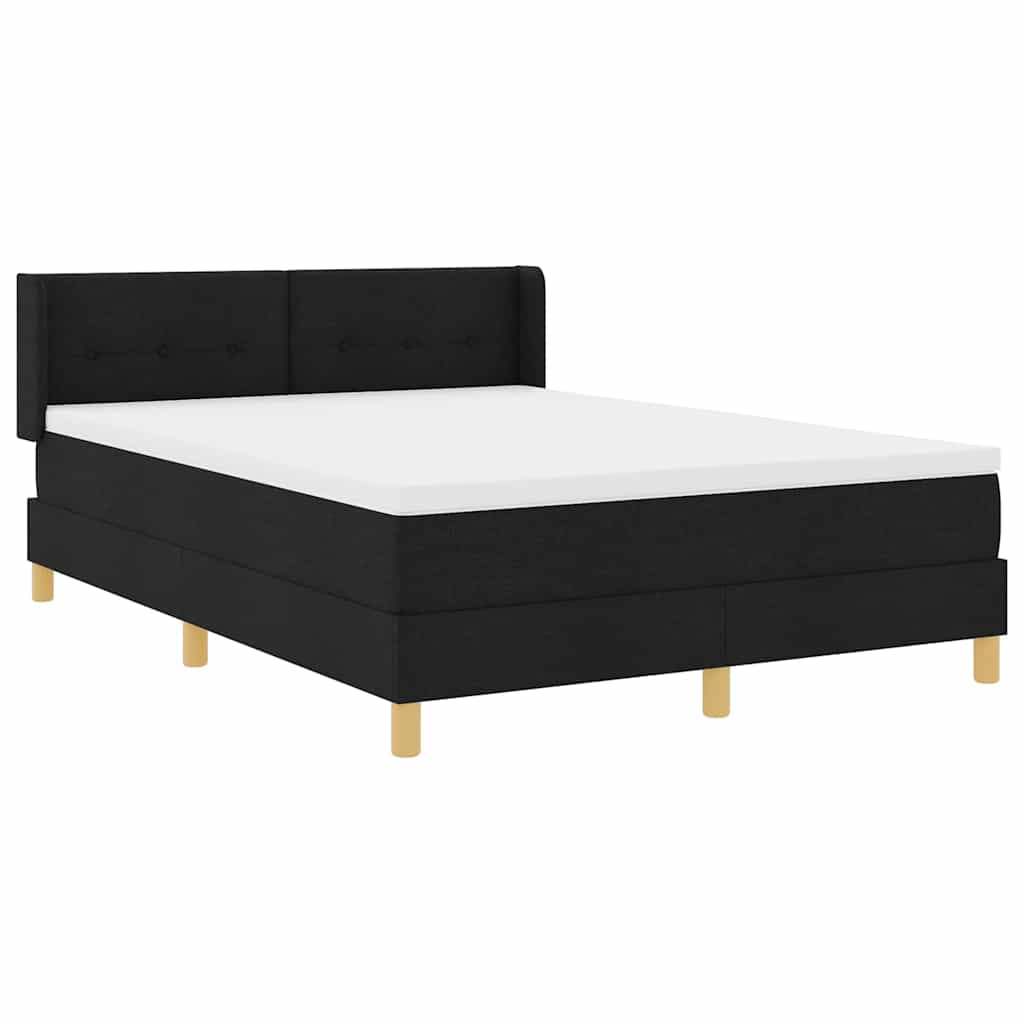 Box spring seng med hovedgærde Sort 200 x 160 cm Stof