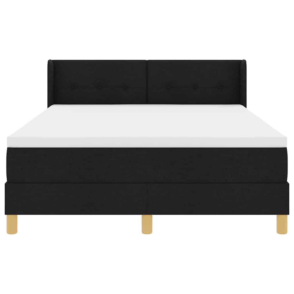 Box spring seng med hovedgærde Sort 200 x 160 cm Stof