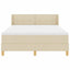 Box spring seng med hovedgærde Creme 200 x 160 cm Stof
