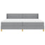 Box spring seng med hovedgærde Lysegrå 200 x 200 cm Stof