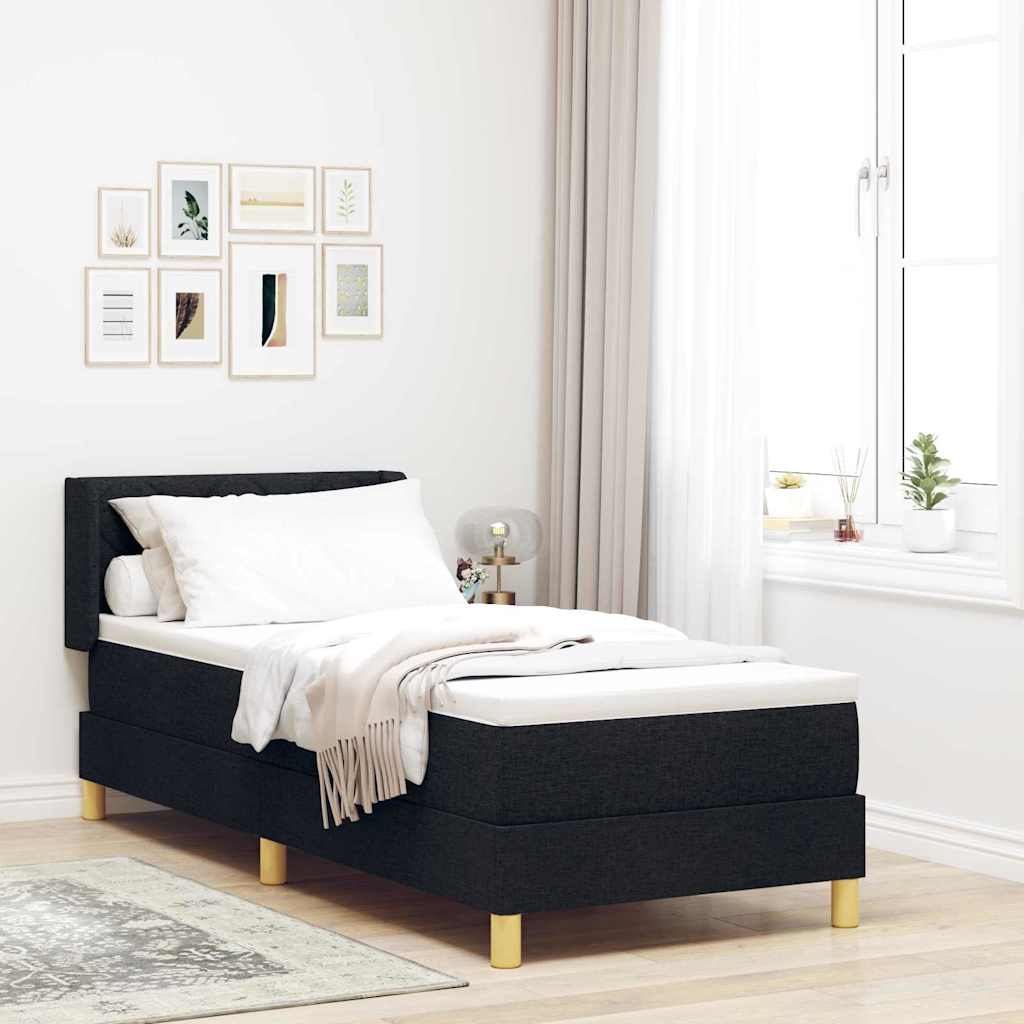 Box spring seng med hovedgærde Sort 200 x 80 cm Stof