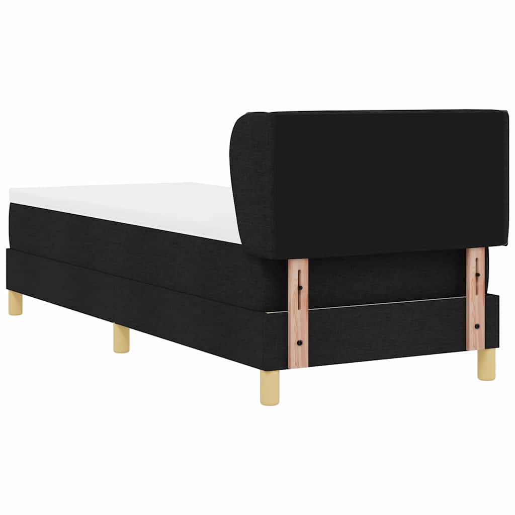 Box spring seng med hovedgærde Sort 200 x 80 cm Stof