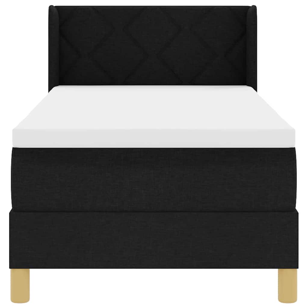 Box spring seng med hovedgærde Sort 200 x 80 cm Stof