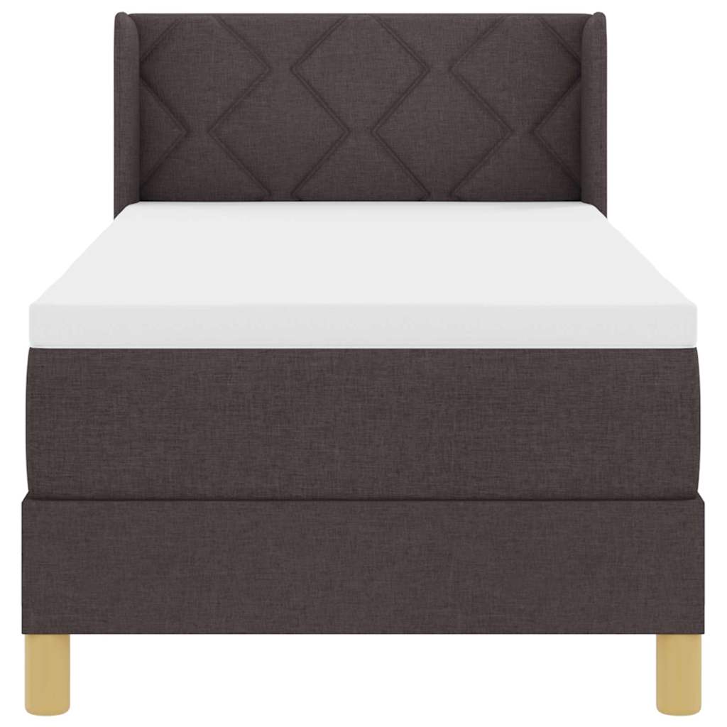 Box spring seng med hovedgærde Mørk Brun 200 x 80 cm Stof