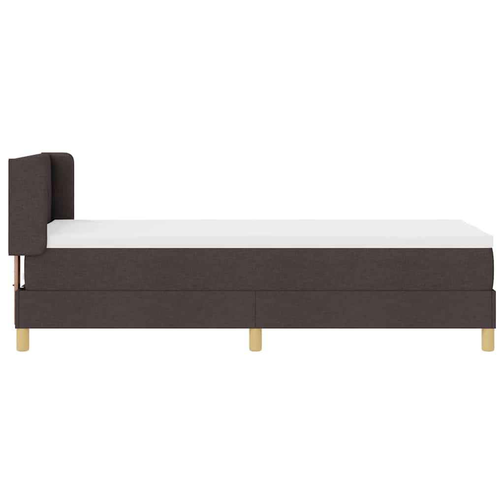 Box spring seng med hovedgærde Mørk Brun 200 x 80 cm Stof