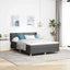 Box spring seng med hovedgærde Mørkegrå 190 x 140 cm Stof