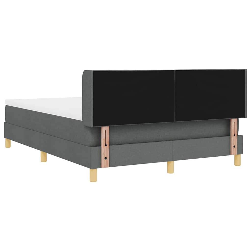 Box spring seng med hovedgærde Mørkegrå 190 x 140 cm Stof