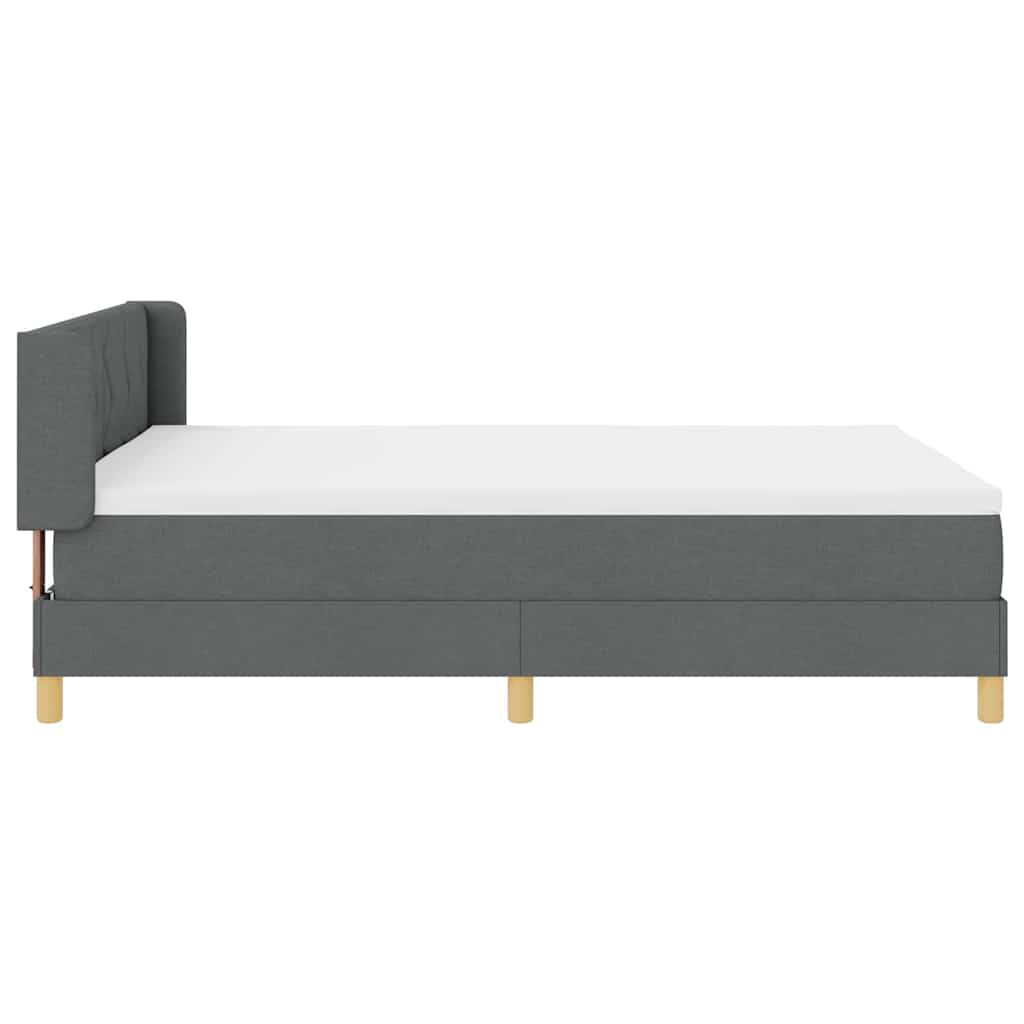 Box spring seng med hovedgærde Mørkegrå 190 x 140 cm Stof