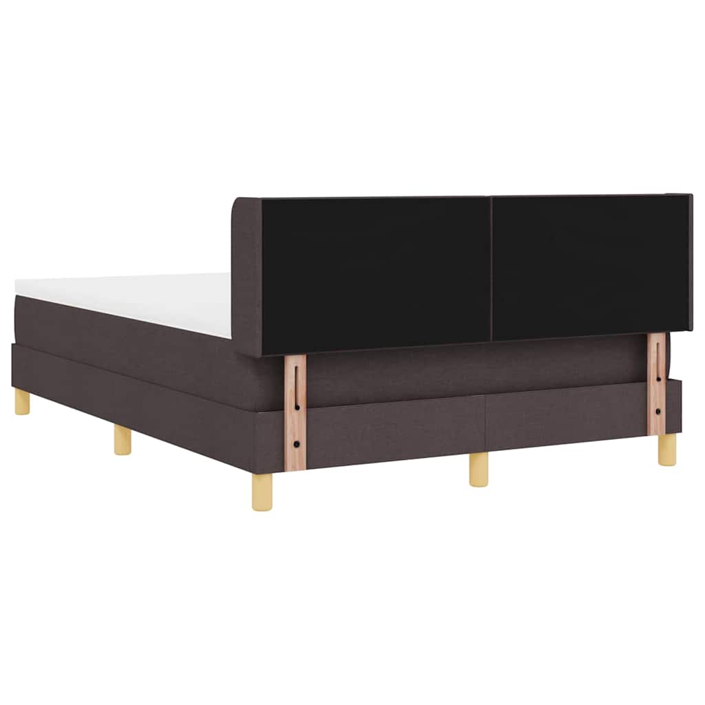 Box spring seng med hovedgærde Mørk Brun 190 x 140 cm Stof