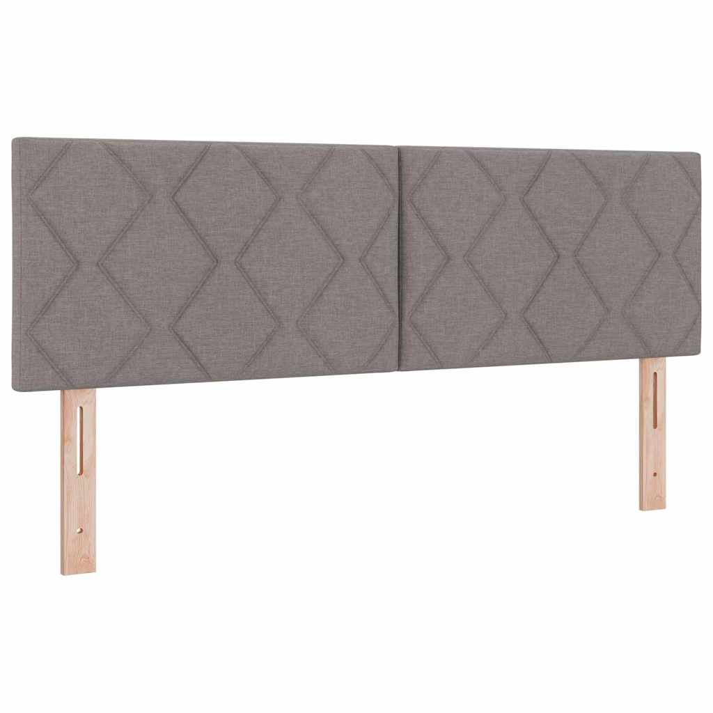 Box spring seng med hovedgærde Gråbrun 190 x 140 cm Stof