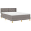 Box spring seng med hovedgærde Gråbrun 190 x 140 cm Stof