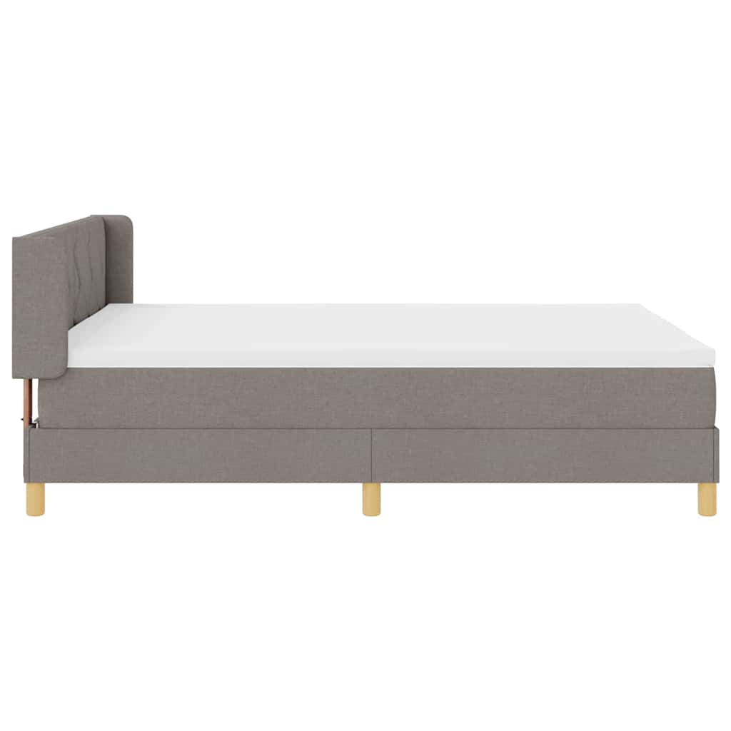 Box spring seng med hovedgærde Gråbrun 190 x 140 cm Stof