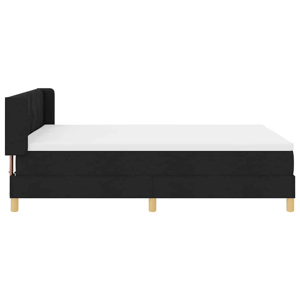 Box spring seng med hovedgærde Sort 200 x 140 cm Stof