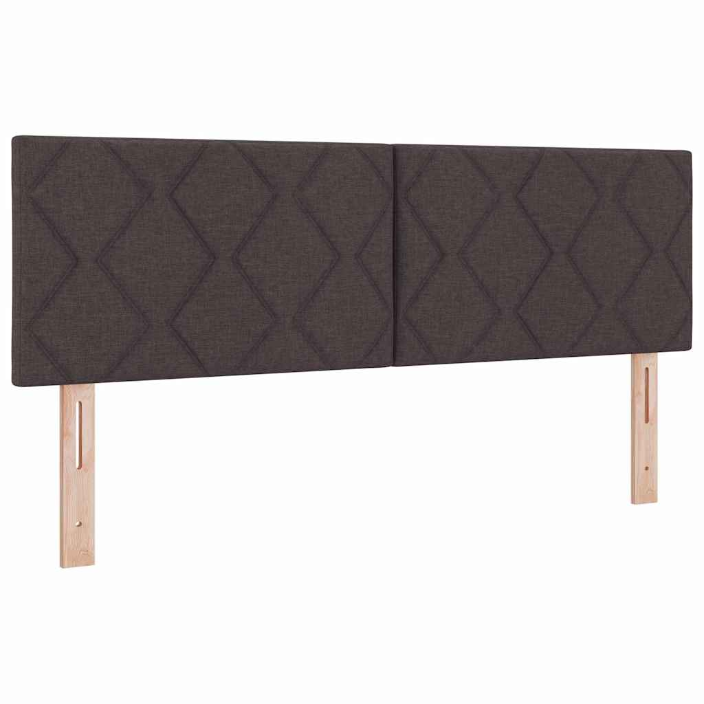 Box spring seng med hovedgærde Mørk Brun 200 x 140 cm Stof
