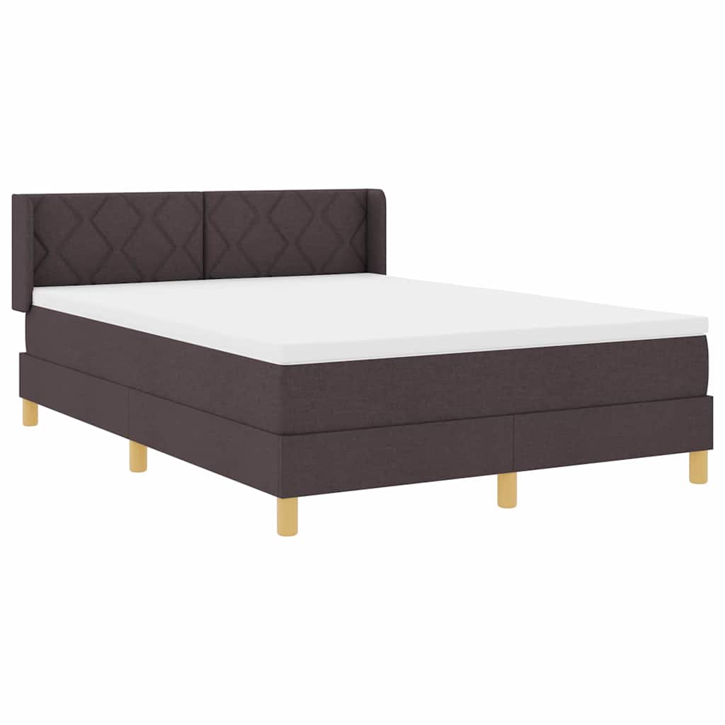 Box spring seng med hovedgærde Mørk Brun 200 x 140 cm Stof