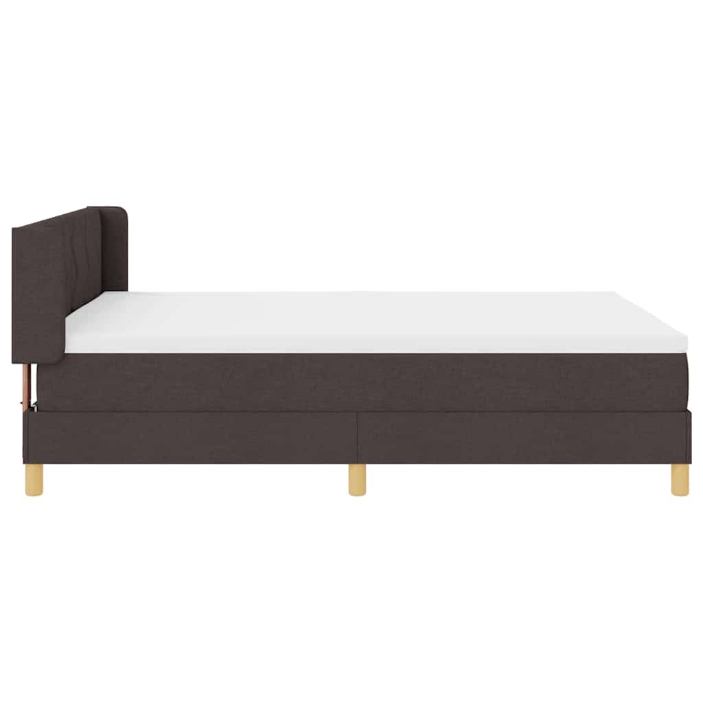 Box spring seng med hovedgærde Mørk Brun 200 x 140 cm Stof