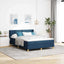 Box spring seng med pude med hovedgærde Blå 200 x 140 cm Stof