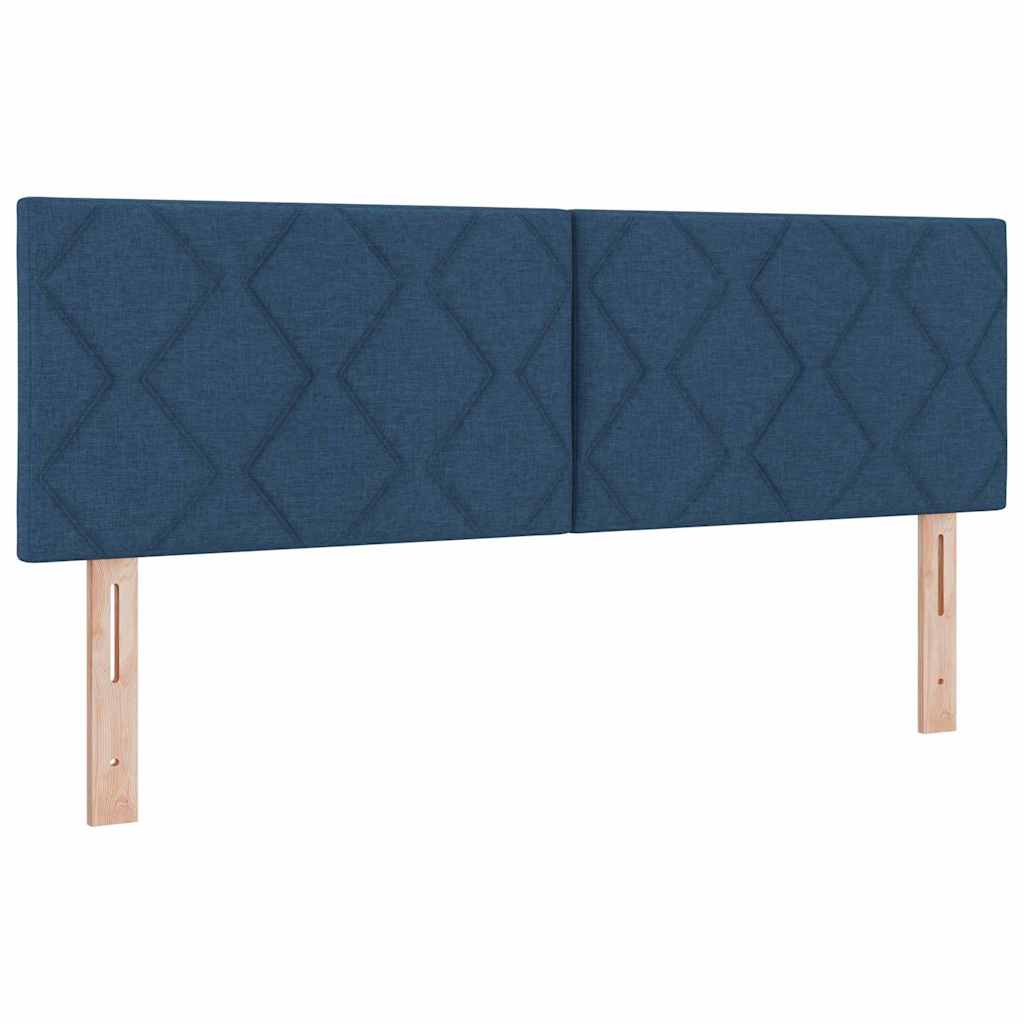 Box spring seng med pude med hovedgærde Blå 200 x 140 cm Stof