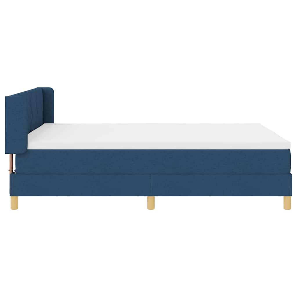 Box spring seng med pude med hovedgærde Blå 200 x 140 cm Stof
